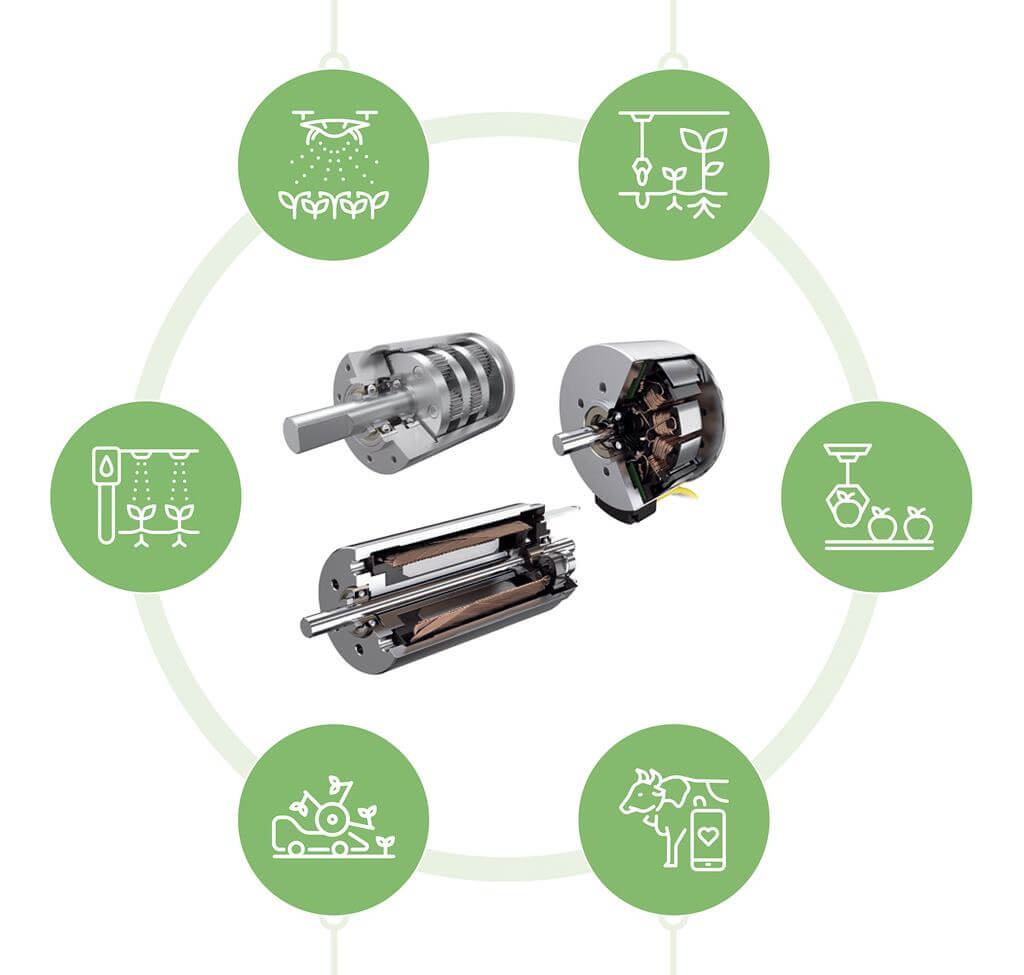 Smart Farming: Antriebstechnik von Faulhaber Smart Farming: Grafik mit Antriebstechnik von Faulhaber